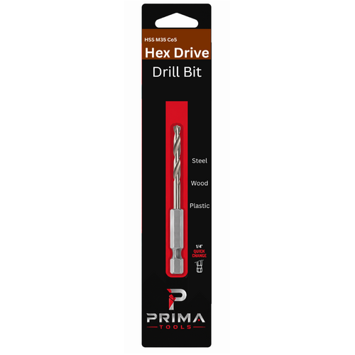 Prima Tools HSS 5% Cobalt (M35) Quick Release Hex Drive Drill Bit
